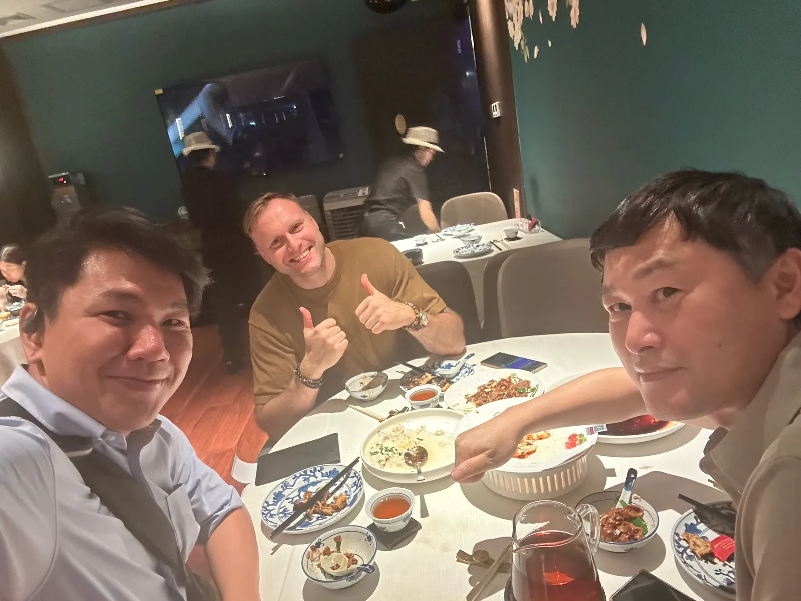 Dinner with a visiting client after a factory audit day