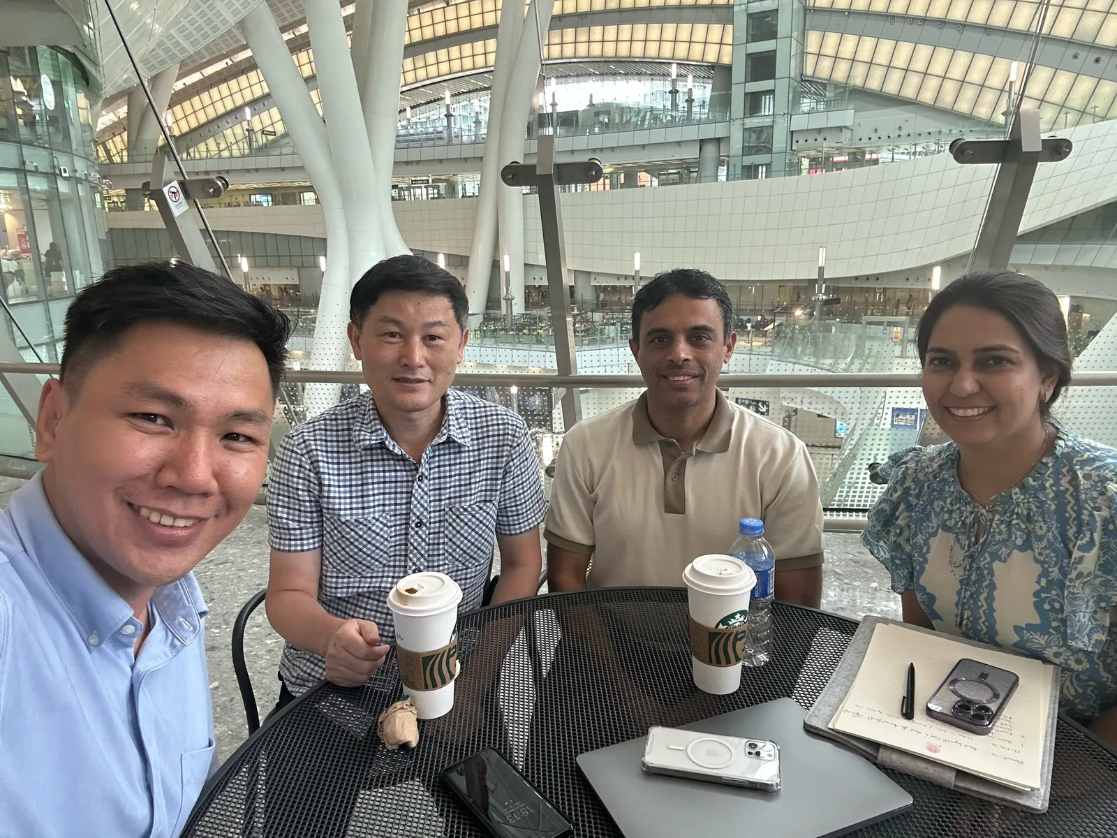 Noryce team meeting visiting clients at Guangzhou South Station café